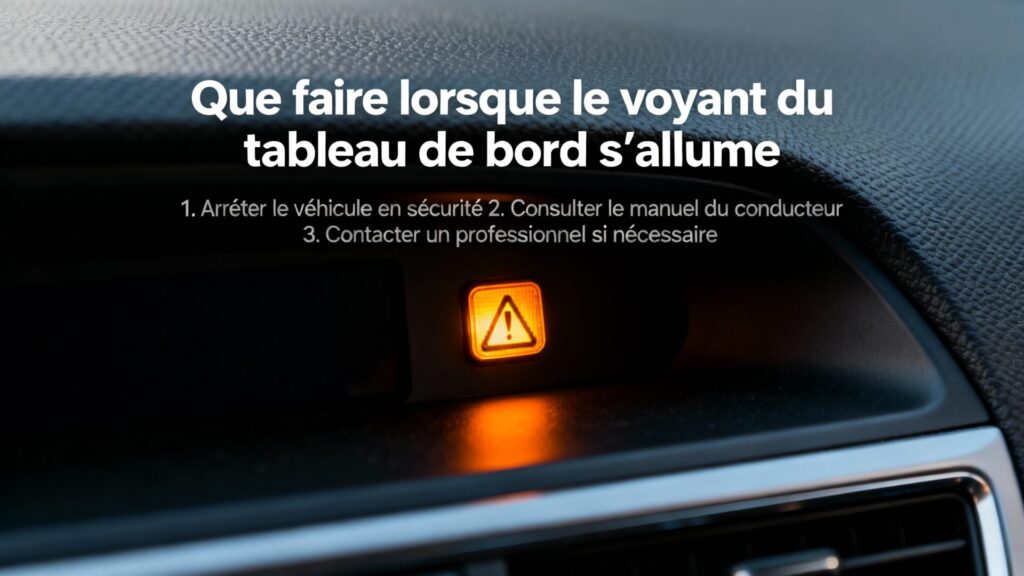 Que faire lorsque le voyant du tableau de bord s’allume with text