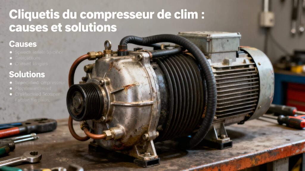 Cliquetis du compresseur de clim : causes et solutions with text