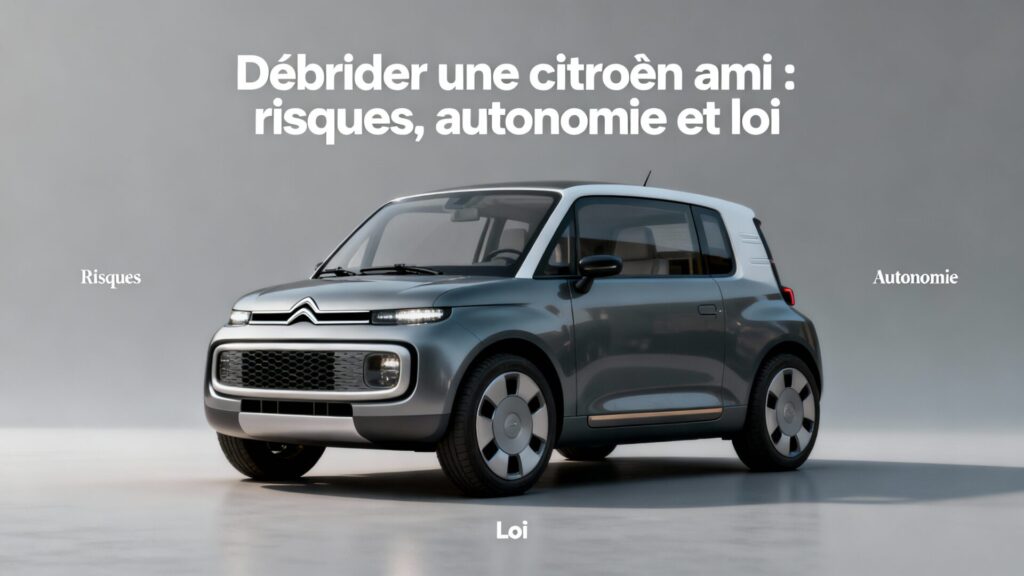 Débrider une citroën ami : risques, autonomie et loi with text