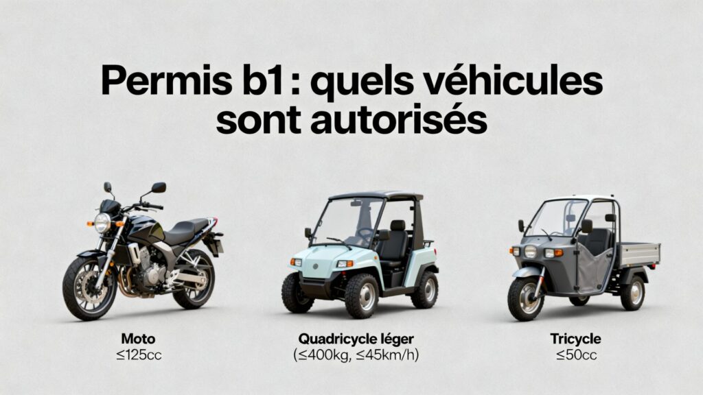 Permis b1 : quels véhicules sont autorisés with text