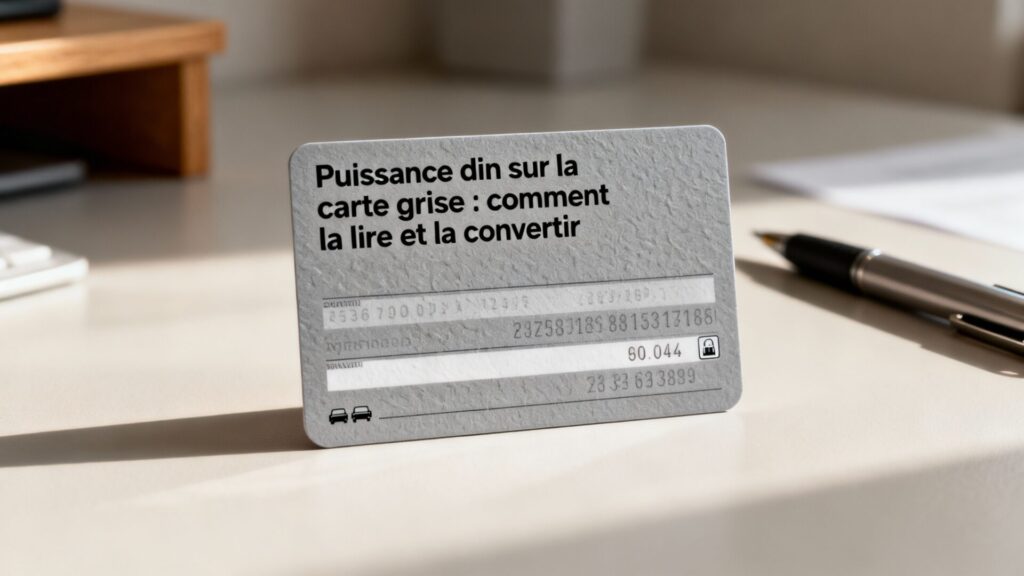 Puissance din sur la carte grise : comment la lire et la convertir without any text