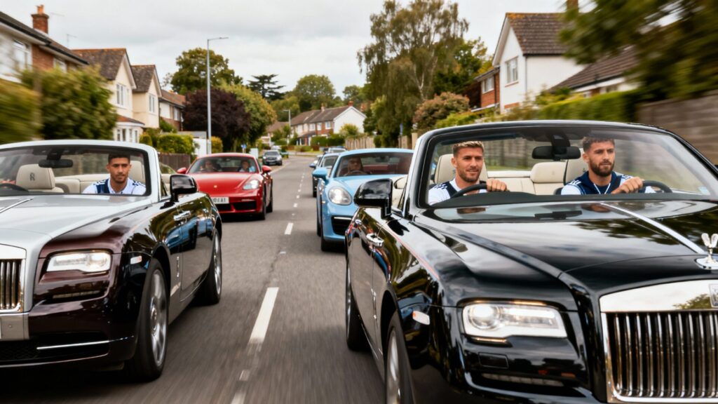 Quelles voitures conduisent les joueurs de football célèbres without any text