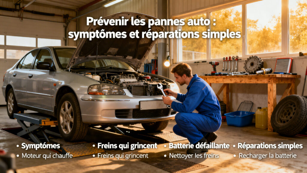 Prévenir les pannes auto : symptômes et réparations simples with text