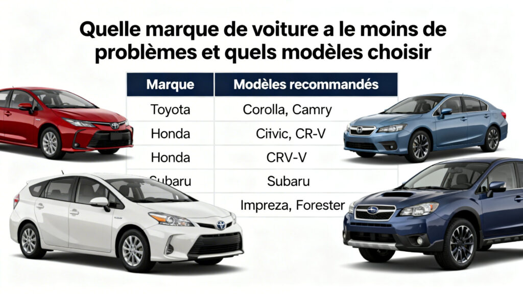 Quelle marque de voiture a le moins de problèmes et quels modèles choisir with text