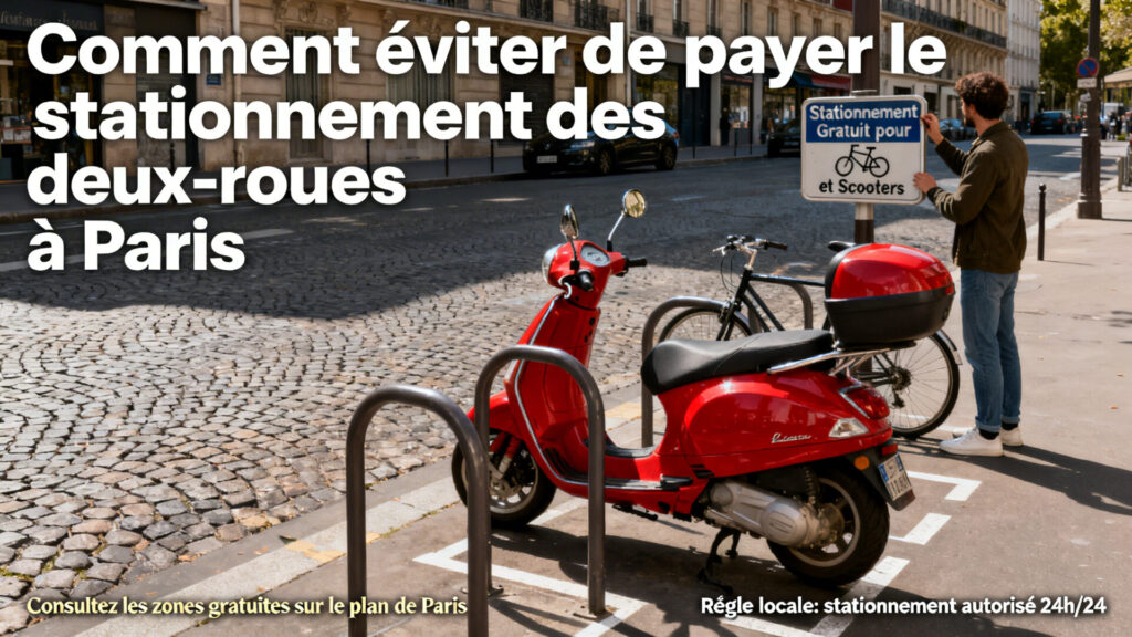 Comment éviter de payer le stationnement des deux-roues à paris with text