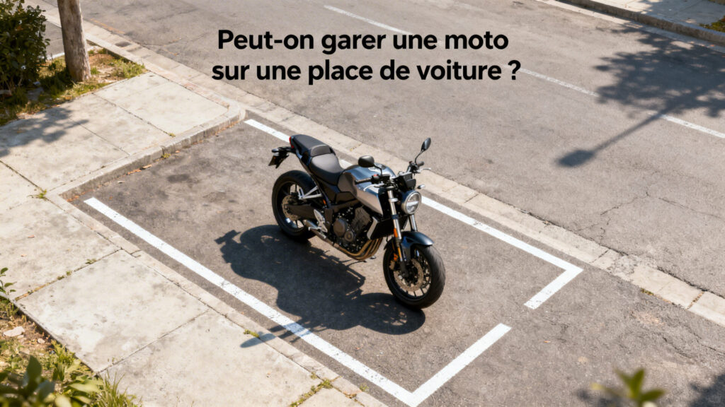 Peut-on garer une moto sur une place de voiture ? with text