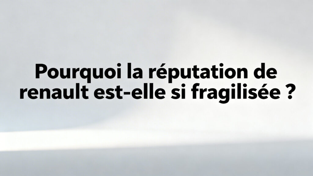 Pourquoi la réputation de renault est-elle si fragilisée ? with text