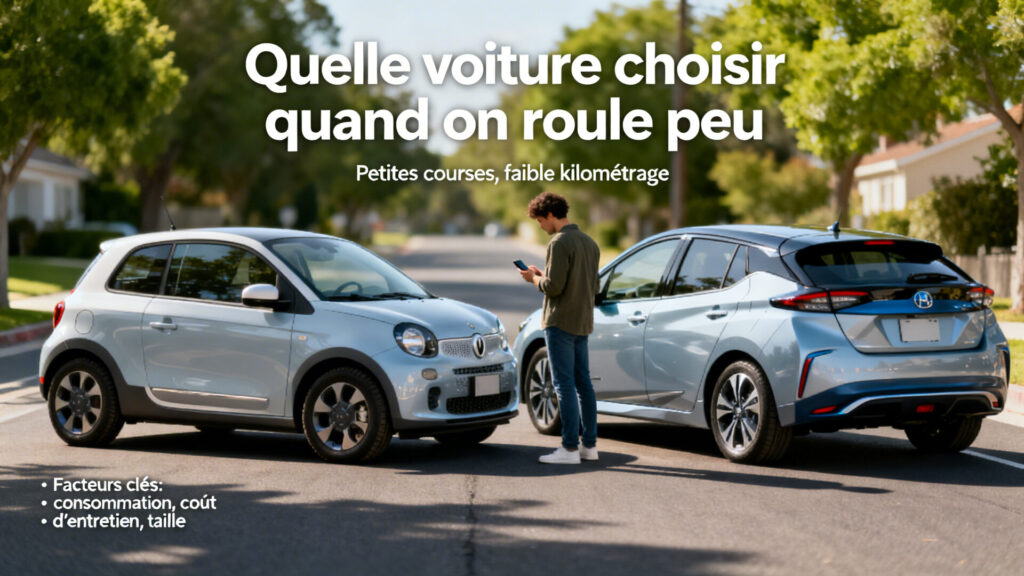 Quelle voiture choisir quand on roule peu with text