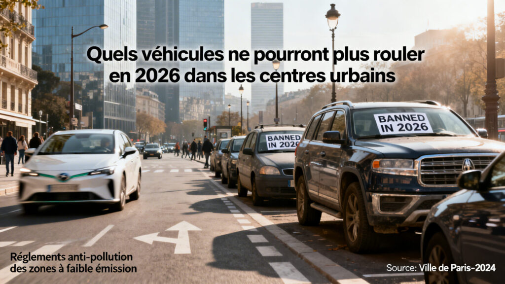 Quels véhicules ne pourront plus rouler en 2026 dans les centres urbains with text