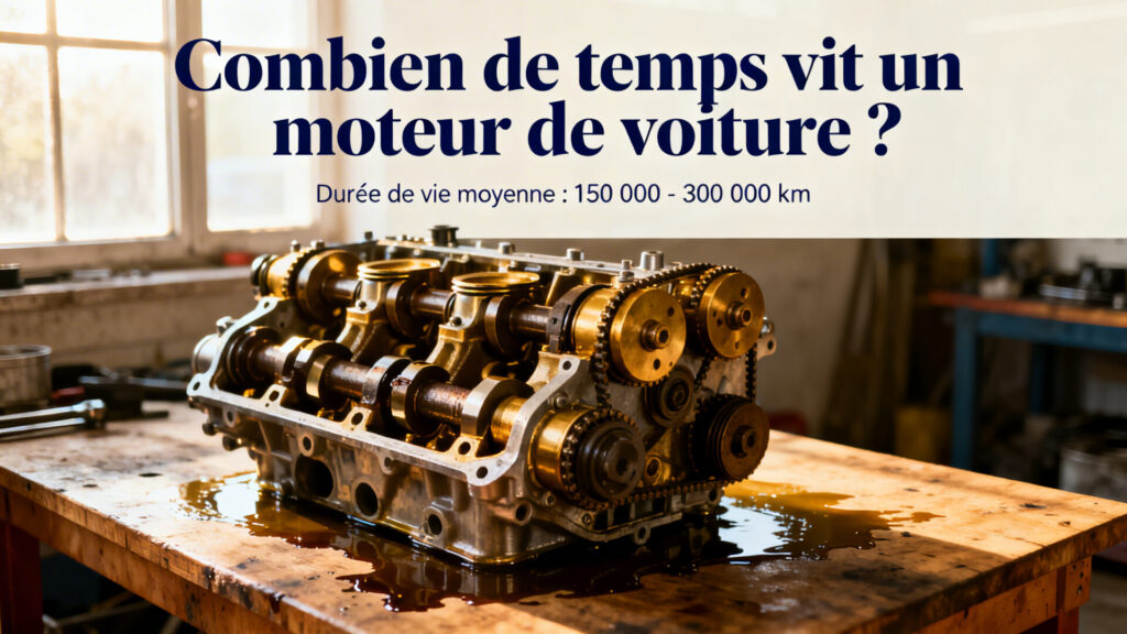 Combien de temps vit un moteur de voiture ? with text