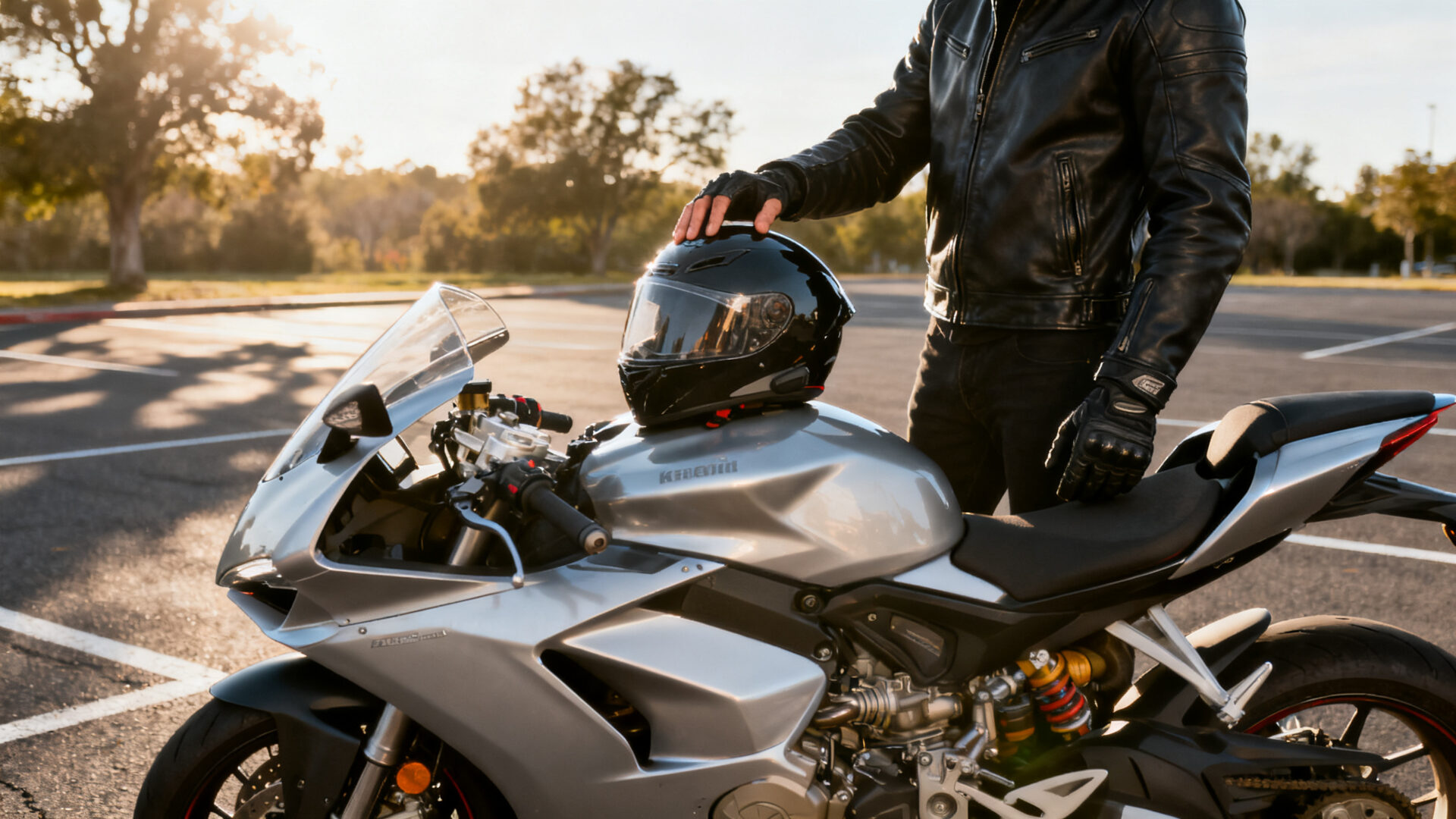 Pourquoi les motards tapotent-ils leur casque ? without any text