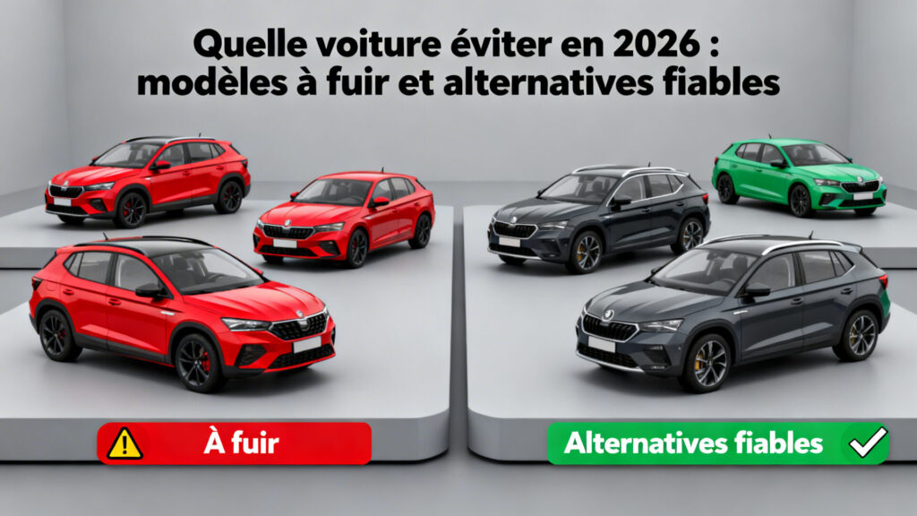 Quelle voiture éviter en 2026 : modèles à fuir et alternatives fiables with text
