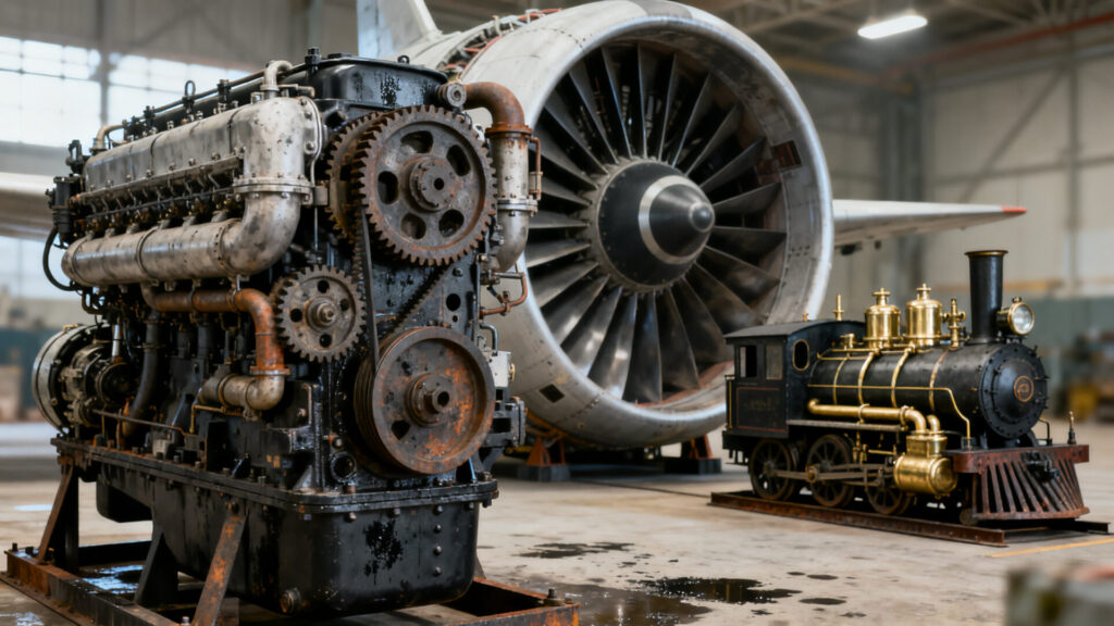 Les plus grands moteurs au monde : marins, aéronautiques et ferroviaires without any text