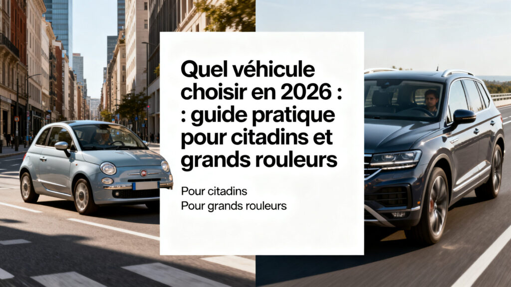 Quel véhicule choisir en 2026 : guide pratique pour citadins et grands rouleurs with text
