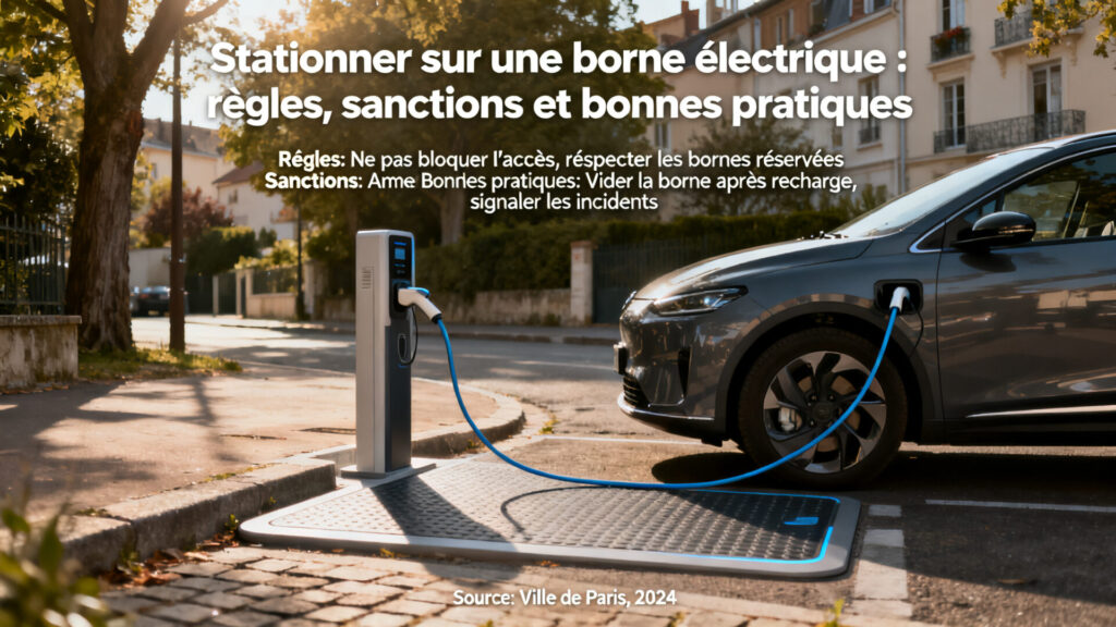 Stationner sur une borne électrique : règles, sanctions et bonnes pratiques with text