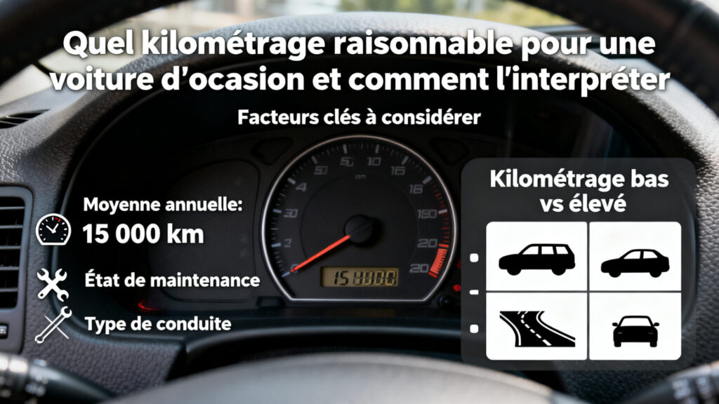 Quel kilométrage raisonnable pour une voiture d'occasion et comment l'interpréter with text