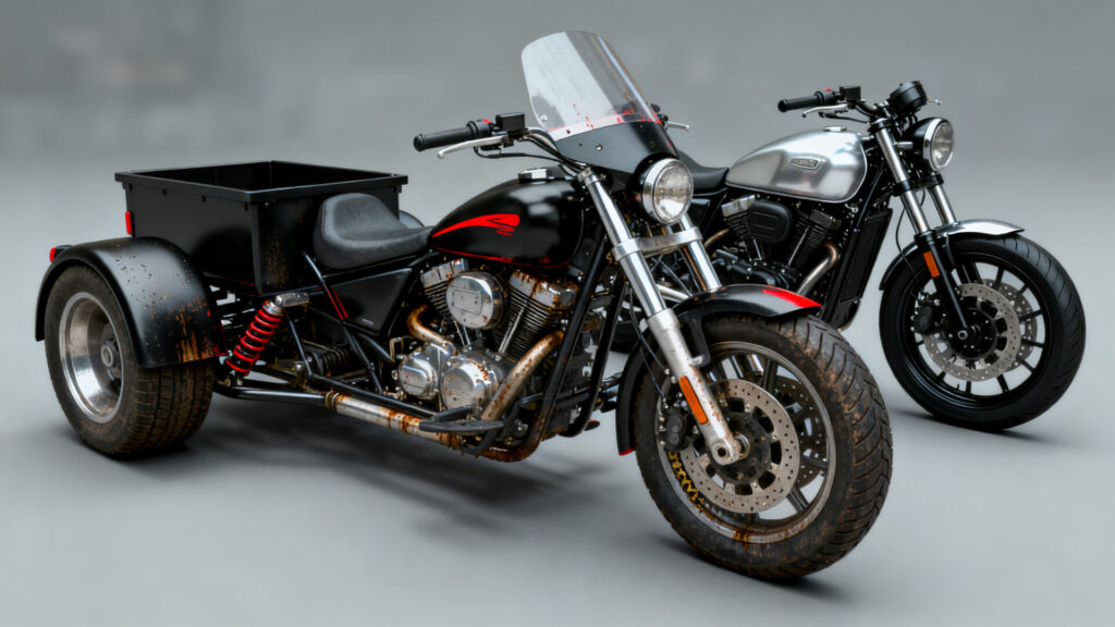 Trike : différences, usages et comparatif avec la moto without any text