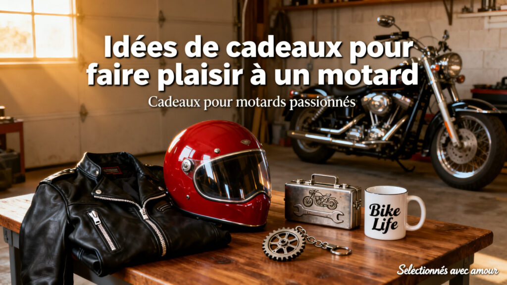 Idées de cadeaux pour faire plaisir à un motard with text