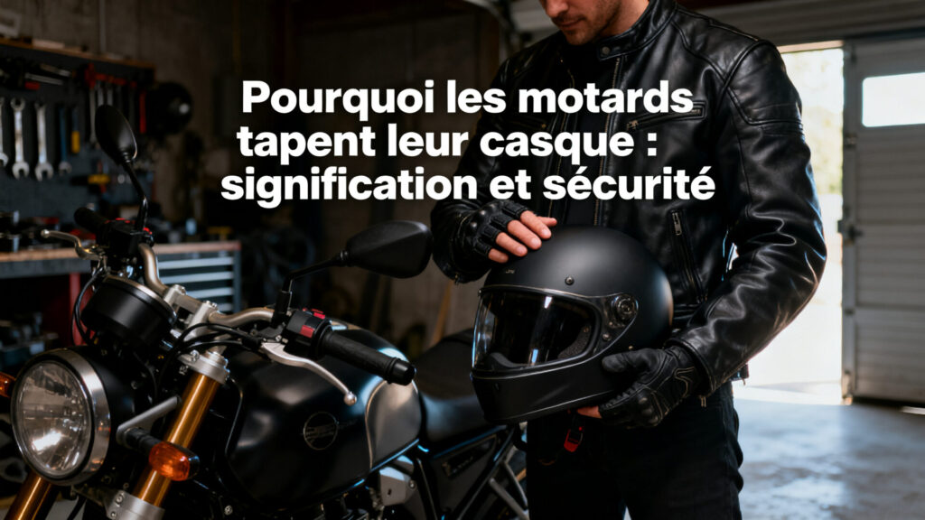Pourquoi les motards tapent leur casque : signification et sécurité with text