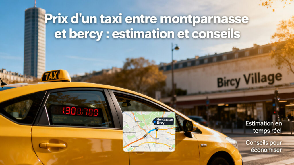 Prix d'un taxi entre montparnasse et bercy : estimation et conseils with text