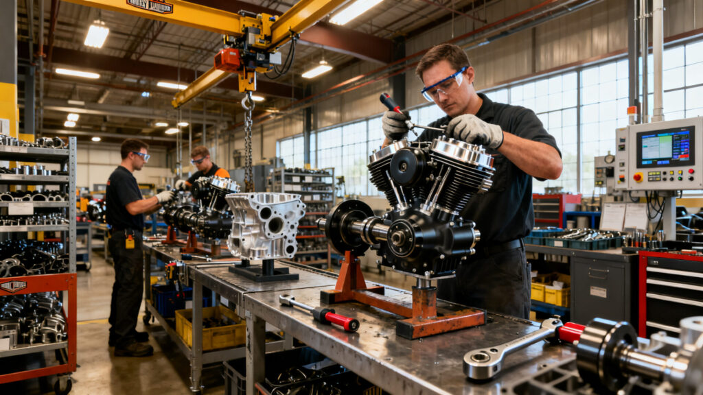 Qui fabrique les moteurs harley‑davidson et où sont-ils assemblés without any text