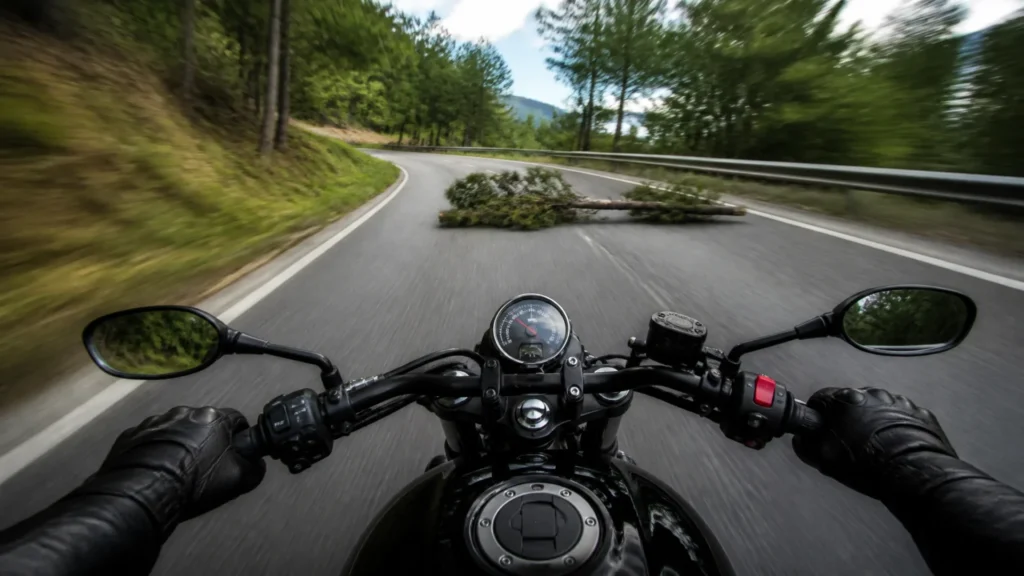 What speed is needed to avoid an obstacle on a motorcycle?