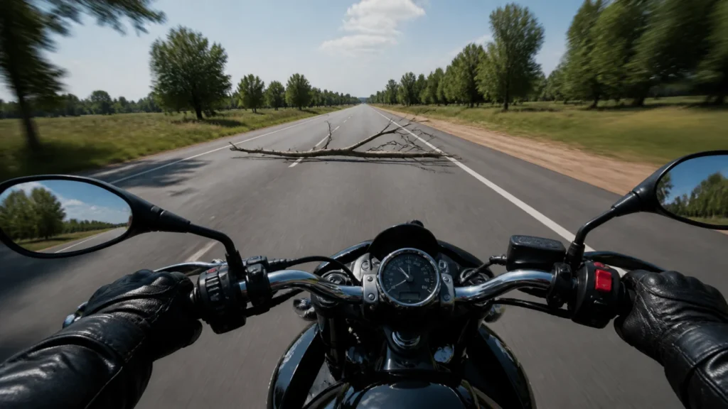 What speed is needed to avoid an obstacle on a motorcycle?