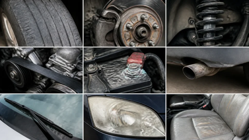 What are the most common wear and tear issues on a car?